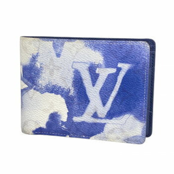 Louis Vuitton Watercolor Monogram Wallet Portefeuille Multiple Blue - Picture 1 of 9